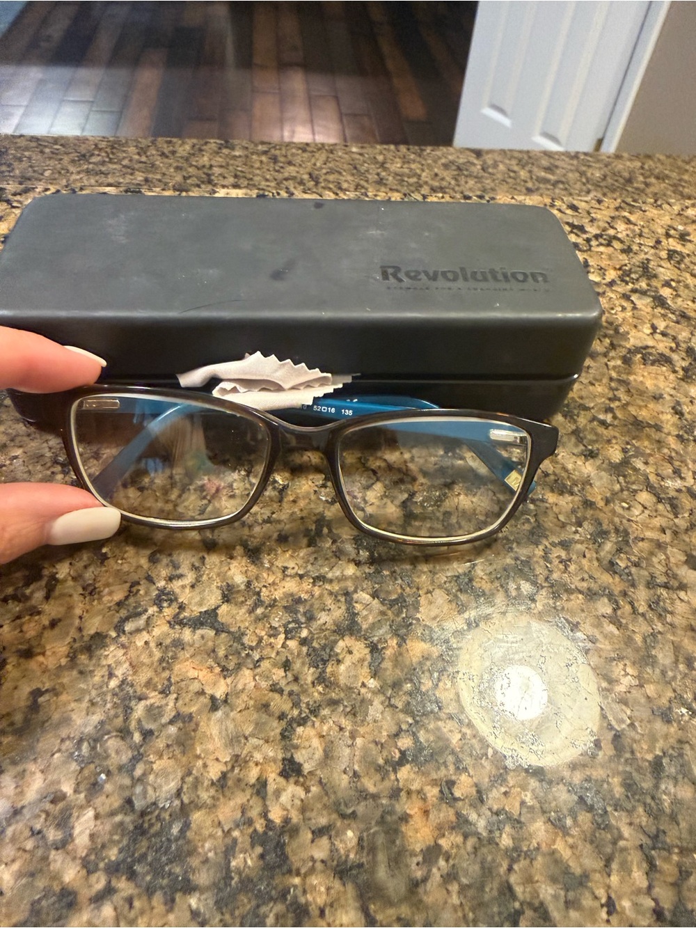 Revolution Black and Blue Rectangular Eyeglass Frames